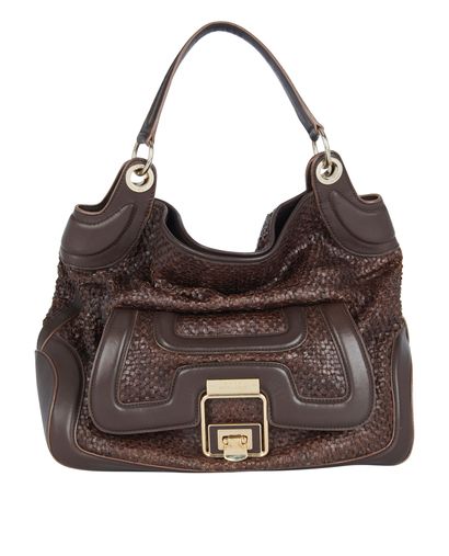 Beverly Woven Shoulder Bag, front view